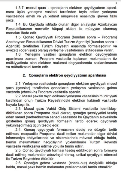 Azərbaycana gələn xarici qonaqların və yerli turistlərin qeydiyyatı aparılacaq - HÖKUMƏTDƏN QƏRAR