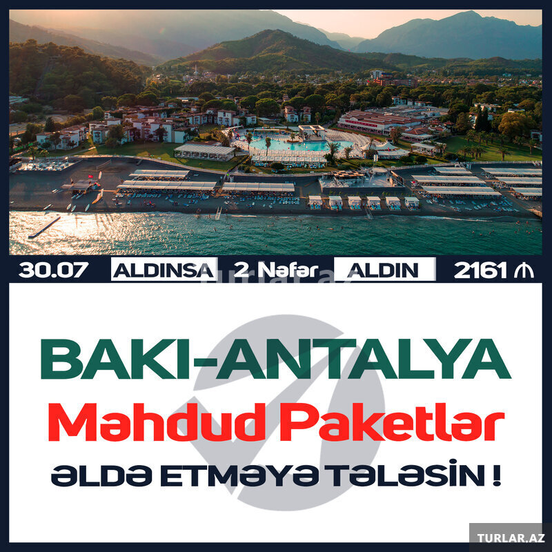 Antalya Məhdud Tur Paketləri Əldə etməyə tələsin