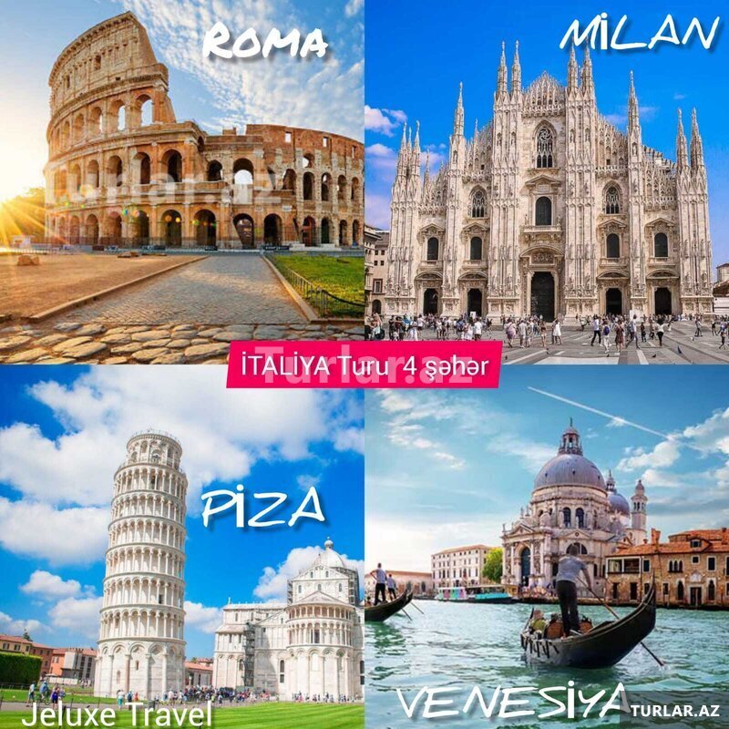 İtaliya-Milan-Roma-Pisa-Venesiya turu