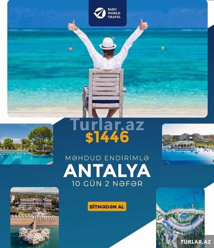 Antalya 10gün-2nəfər Məhdud endirimlərlə