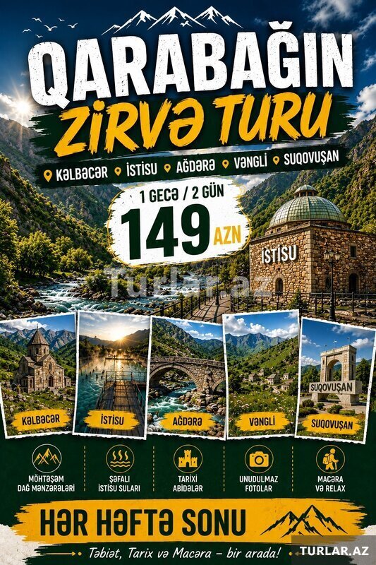 2 günlük Kəlbəcər Ağdərə Suqovuşan turu 2 günlük Kəlbəcər Ağdərə Suqovuşan turu