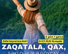 Zəfər gününə özəl Zaqatala Qax Şəki Qəbələ turu
