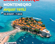 Təsdiqli otellər ilə 2 nəfərlik Monteneqro Turu