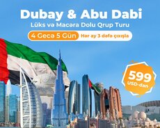Vip Dubay Abudabi qrup turu (Hər ay 3dəfə çıxışla)