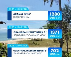2026 Antalya Erkən Rezervasiya başladi