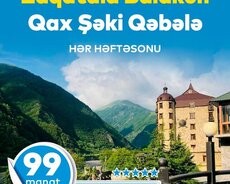 2 günlük Zaqatala Balakən Qax Şəki Qəbələ turu