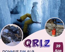 Quba Qrız Hiking Turu Donmuş Şəlalə