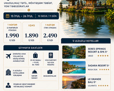 Bali qrup turu iyul ayına