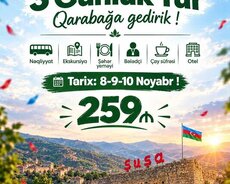 Zəfər bayramında 3 günlük Qarabağ turları