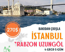 Bakıdan Trabzon Uzungöl İstanbul avtobus turu