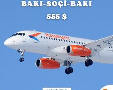 Bakı-Soçi Bakı birbaşa uçuşlar