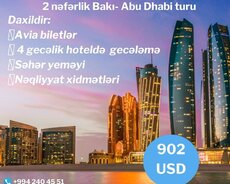 2 Nəfərlik Bakı - Abu Dhabi - Bakı Turu