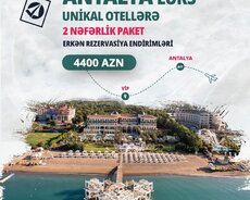 Antalya Lüks Unikal Otellərə 2 nəfərlik paketlər