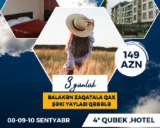 4* Qubek otel 3 günlük Balakən Zaqatala turu