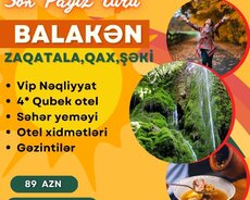 Balakən Qax Zaqatala Şəki Turu