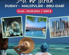 Dubai, Maldiv, Abu Dabi Turu