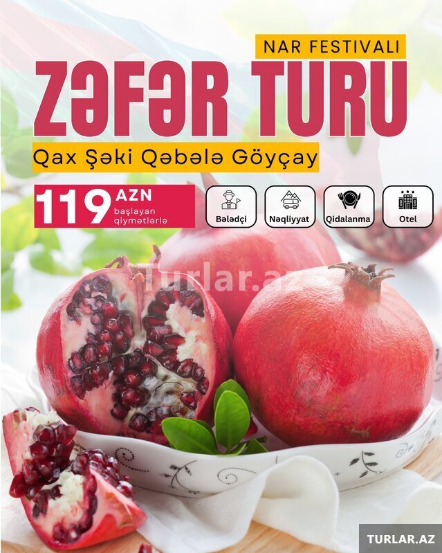2-дневный тур Шеки - Гах - Габала - Гейчай Тур по Фестивалю Граната 2-дневный тур Шеки - Гах - Габала - Гейчай Тур по Фестивалю Граната