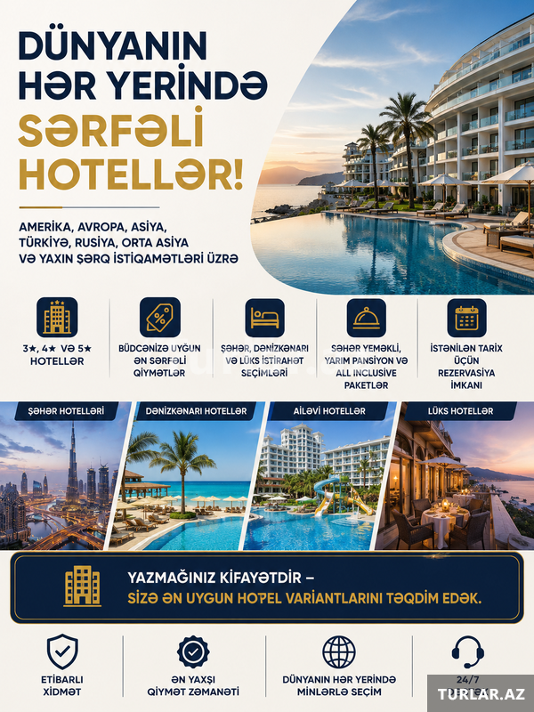Dünyanın hər yerində sərfəli hotellər Dünyanın hər yerində sərfəli hotellər