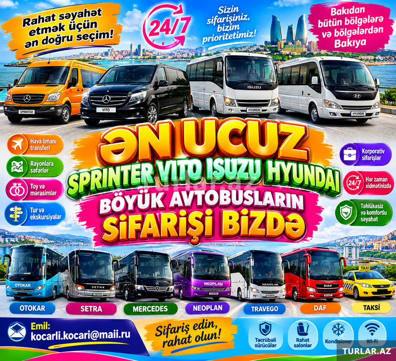 Hər saya uyğun bütün nəqliyyat bizdə Hər saya uyğun bütün nəqliyyat bizdə