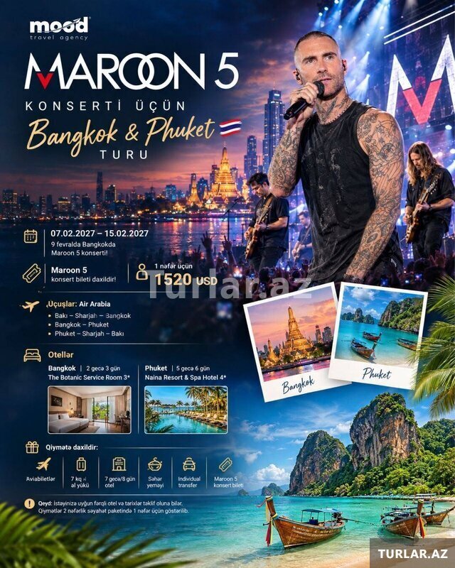 Maroon 5 konserti Bangkok Phuket Turu Maroon 5 konserti Bangkok Phuket Turu